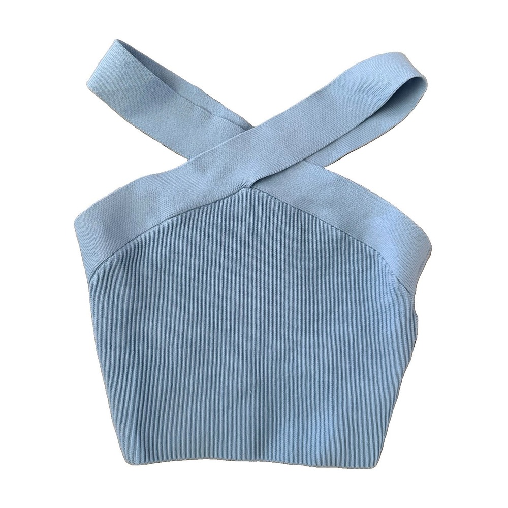 Aritzia Babaton Sculpt Knit Cropped Tank Size XS Baby Blue